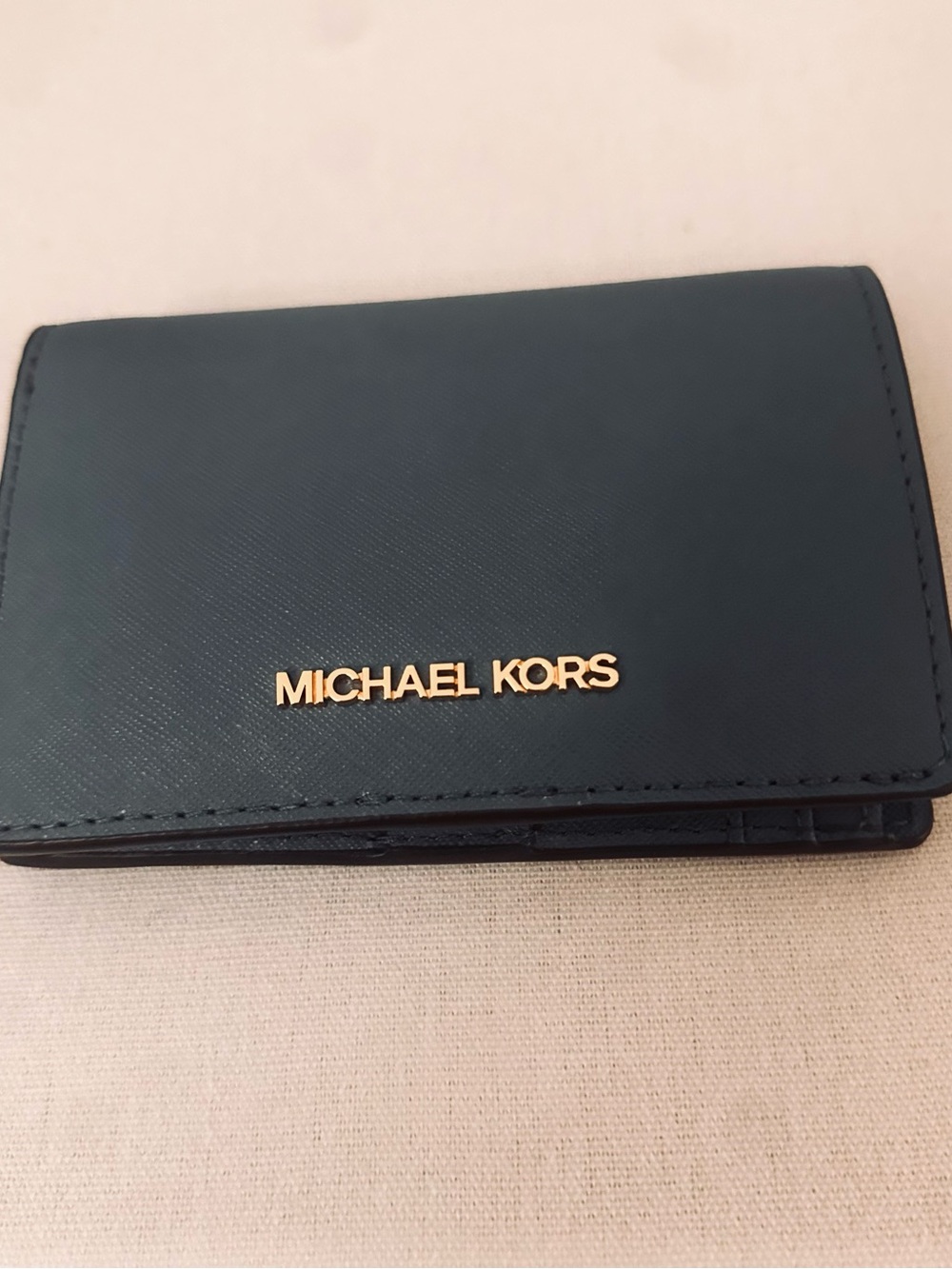 Michael Kors Jet Set Medium Slim Leather Wallet Denim NWT